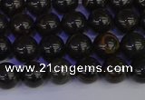 COB651 15.5 inches 6mm round gold black obsidian beads wholesale