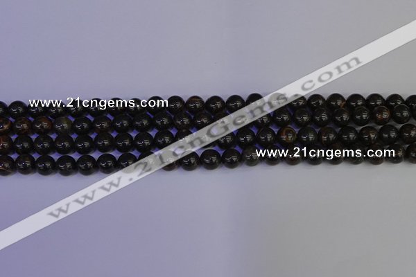 COB651 15.5 inches 6mm round gold black obsidian beads wholesale