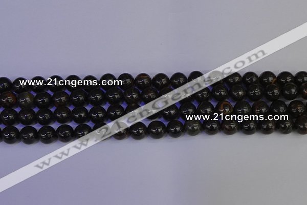 COB652 15.5 inches 8mm round gold black obsidian beads wholesale