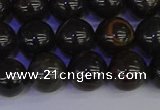 COB653 15.5 inches 10mm round gold black obsidian beads wholesale