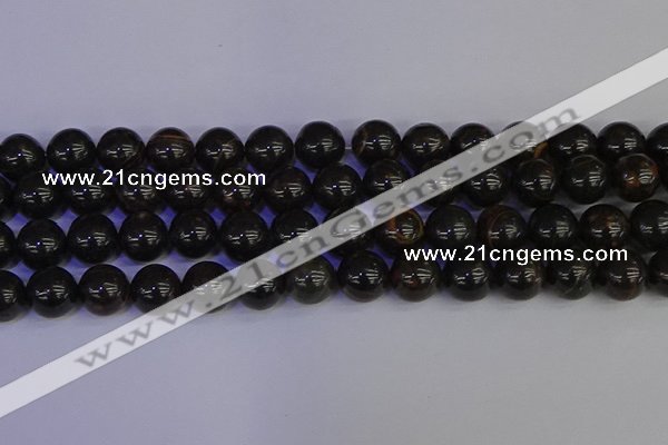 COB655 15.5 inches 14mm round gold black obsidian beads wholesale