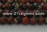 COB671 15.5 inches 6mm round matte red snowflake obsidian beads