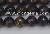 COB686 15.5 inches 8mm faceted round golden black obsidian beads