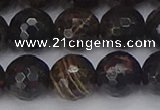 COB688 15.5 inches 12mm faceted round golden black obsidian beads