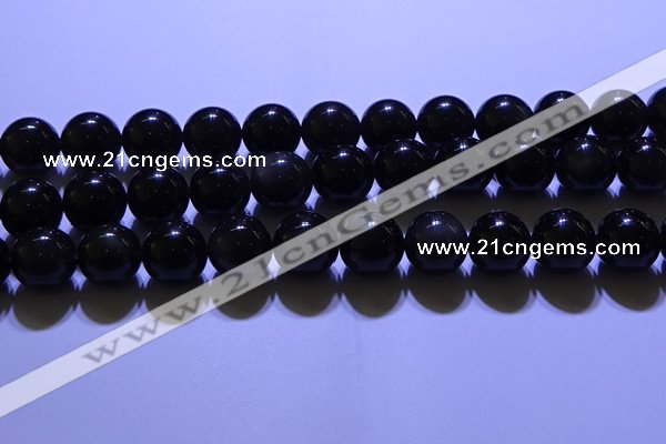 COB706 15.5 inches 16mm round ice black obsidian beads wholesale