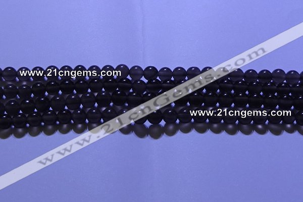 COB711 15.5 inches 6mm round ice black obsidian beads wholesale