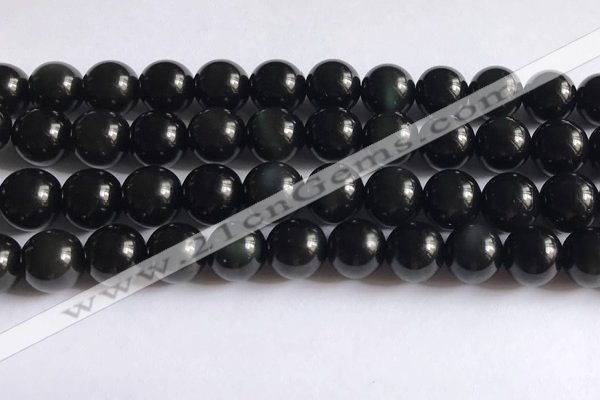 COB724 15.5 inches 12mm round black obsidian gemstone beads