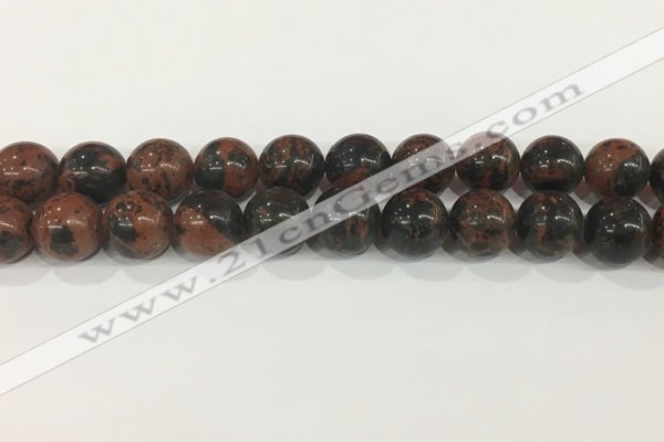 COB755 15.5 inches 14mm round mahogany obsidian beads wholesale