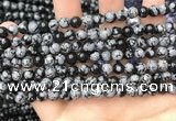 COB759 15.5 inches 6mm round snowflake obsidian beads wholesale