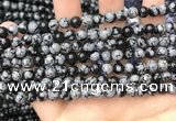 COB759 15.5 inches 6mm round snowflake obsidian beads wholesale