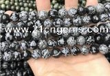 COB761 15.5 inches 10mm round snowflake obsidian beads wholesale