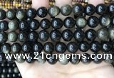 COB768 15.5 inches 10mm round golden obsidian beads wholesale