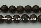 COB800 15.5 inches 4mm round red snowflake obsidian beads