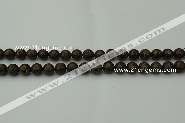COB802 15.5 inches 8mm round red snowflake obsidian beads