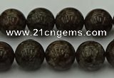 COB803 15.5 inches 10mm round red snowflake obsidian beads