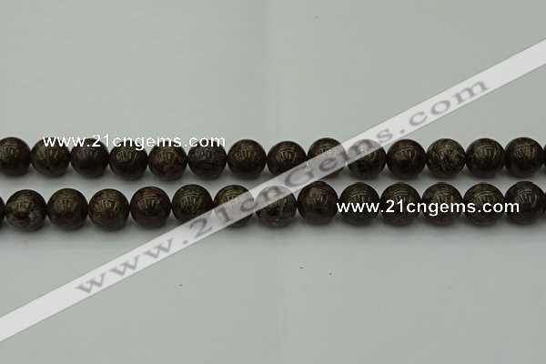 COB804 15.5 inches 12mm round red snowflake obsidian beads