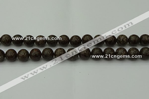 COB805 15.5 inches 14mm round red snowflake obsidian beads