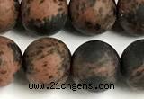 COB824 15 inches 12mm round matte mahogany obsidian beads