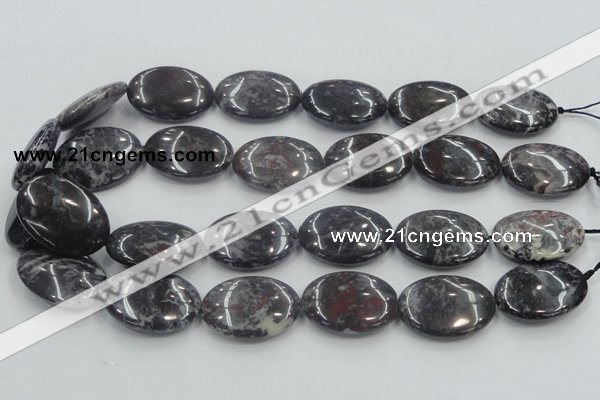 COJ03 15.5 inches 22*30mm oval blood jasper gemstone beads