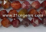 COJ1001 15.5 inches 6mm faceted nuggets red porcelain jasper beads