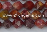 COJ1002 15.5 inches 8mm faceted nuggets red porcelain jasper beads