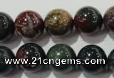 COJ305 15.5 inches 14mm round Indian bloodstone beads wholesale