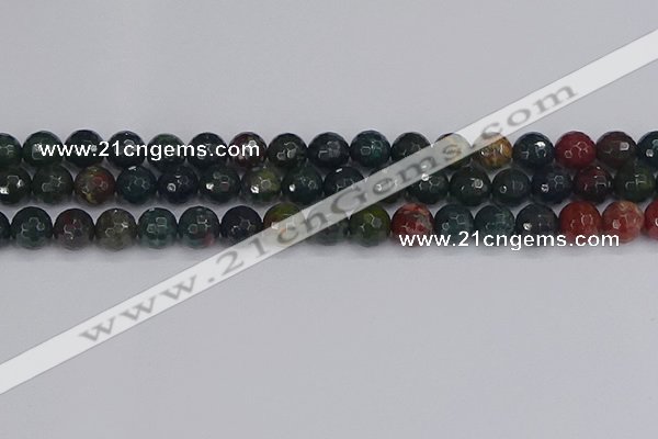 COJ312 15.5 inches 8mm faceted round Indian bloodstone beads