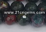 COJ314 15.5 inches 12mm faceted round Indian bloodstone beads