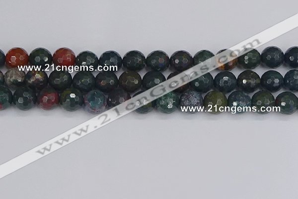 COJ314 15.5 inches 12mm faceted round Indian bloodstone beads