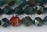 COJ321 15.5 inches 8mm faceted nuggets Indian bloodstone beads