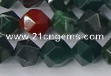 COJ322 15.5 inches 10mm faceted nuggets Indian bloodstone beads