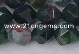 COJ323 15.5 inches 12mm faceted nuggets Indian bloodstone beads