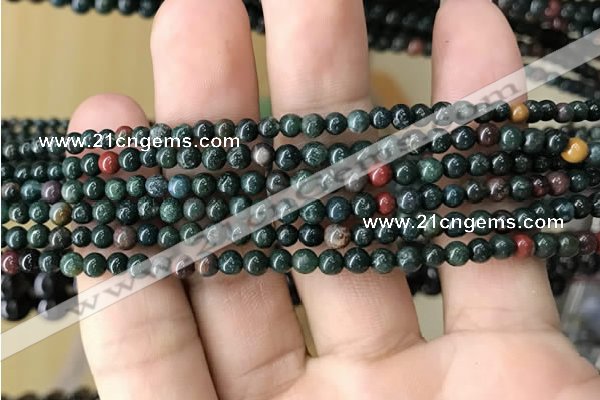 COJ330 15.5 inches 4mm round Indian bloodstone beads wholesale