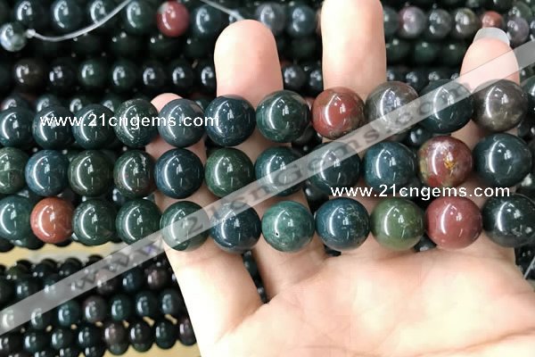 COJ334 15.5 inches 12mm round Indian bloodstone beads wholesale