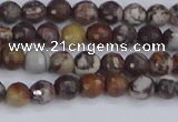 COJ360 15.5 inches 4mm faceted round outback jasper beads