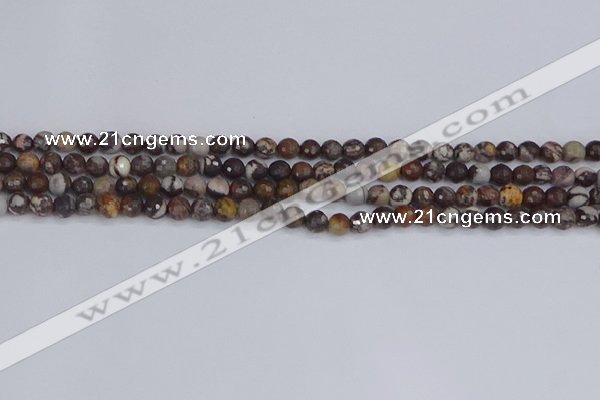 COJ360 15.5 inches 4mm faceted round outback jasper beads