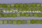 COJ400 15.5 inches 4mm round matte olive jade beads wholesale