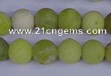 COJ403 15.5 inches 10mm round matte olive jade beads wholesale