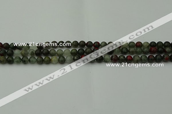 COJ450 15.5 inches 4mm round blood jasper beads wholesale