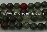 COJ460 15.5 inches 4mm faceted round blood jasper beads wholesale