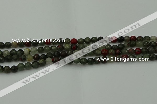 COJ460 15.5 inches 4mm faceted round blood jasper beads wholesale