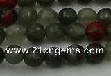 COJ461 15.5 inches 6mm faceted round blood jasper beads wholesale