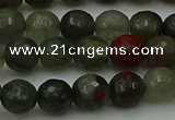 COJ462 15.5 inches 8mm faceted round blood jasper beads wholesale
