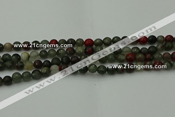 COJ462 15.5 inches 8mm faceted round blood jasper beads wholesale