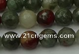 COJ463 15.5 inches 10mm faceted round blood jasper beads wholesale