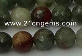 COJ464 15.5 inches 12mm faceted round blood jasper beads wholesale