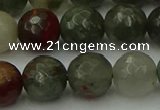 COJ465 15.5 inches 14mm faceted round blood jasper beads wholesale