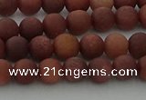 COJ471 15.5 inches 6mm round matte African blood jasper beads