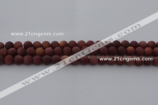 COJ472 15.5 inches 8mm round matte African blood jasper beads