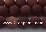 COJ473 15.5 inches 10mm round matte African blood jasper beads